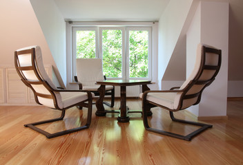 rocking chairs table