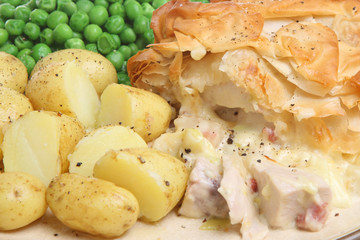 Chicken & Bacon Pie with New Potatoes