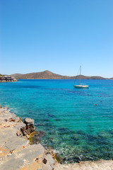Fototapeta premium Beautiful beach of the luxury hotel, Crete, Greece