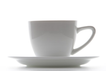Coffee cup on white background