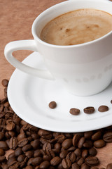 Coffee cup and grain