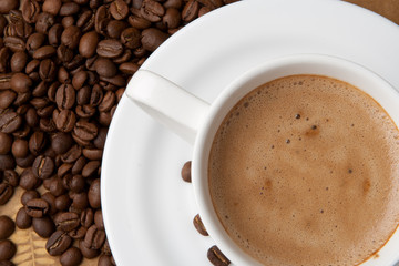 Coffee cup and grain