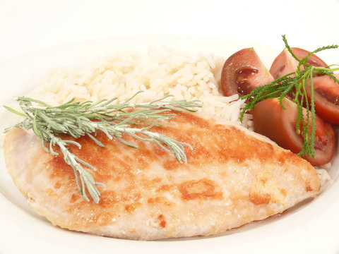 Putensteak natur mit Schokoladentomaten