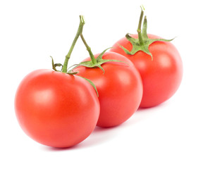 Tomato fruits on white background