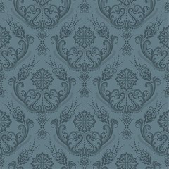 Luxury seamless grey floral wallpaper