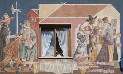 Maison peinte d'Oberammergau (le départ)