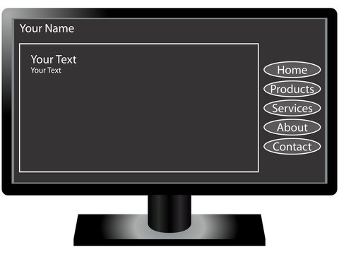 Computer or TV Monitor Web Template