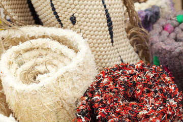 twisted into a roll carpets