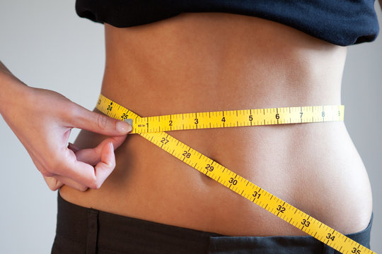 Women measuring waist