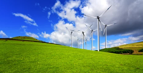 Photo sur Plexiglas Moulins Wind turbines panorama