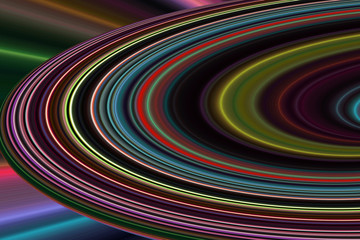 Stark gebogene farbige Streifen