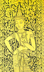 thai angel mural on chruch wall © anankkml