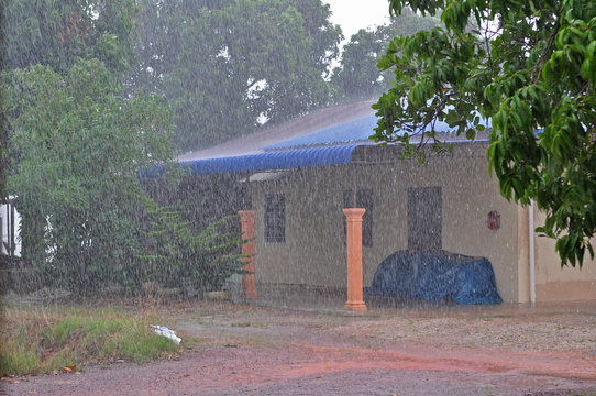 Raining Day And House