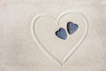 Herz  im Sand