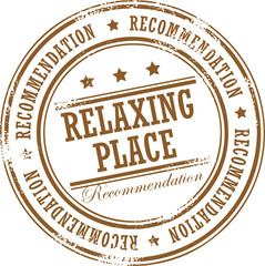 Grunge rubber stamp with the word Relaxing place