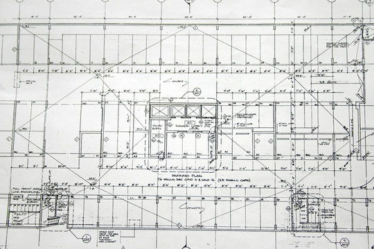 A detail closeup view of floor plan drawing.