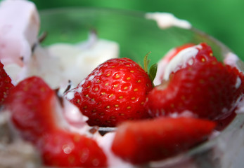 Ice Cream in bowl with fruits