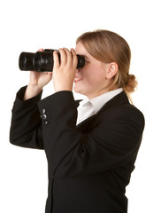 business woman with binoculars