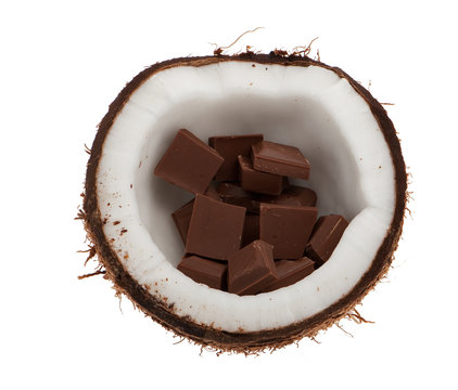 Kokosnuss mit Schokolade