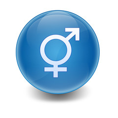 Esfera brillante con simbolo transexual