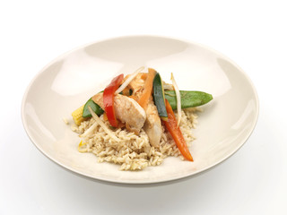 Chicken and Vegetable Stirfry with Brown Rice