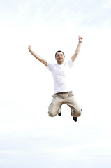 Jumping young man