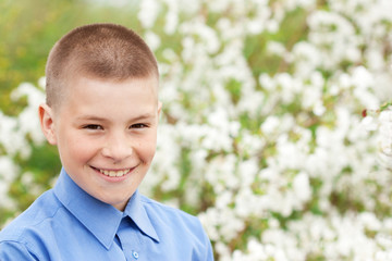 Close up of the cheerful boy