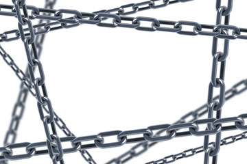 isolated chain links 3d rendering