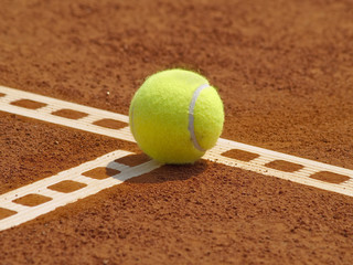 Tennis ball on the line