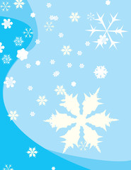 snowflake over blue abstract  background