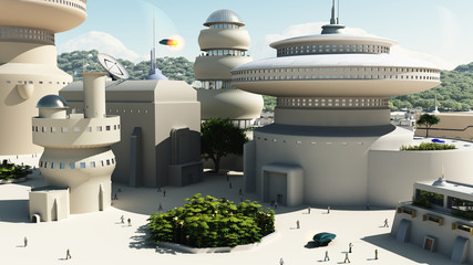 Futuristic Sci-Fi townscape © Algol