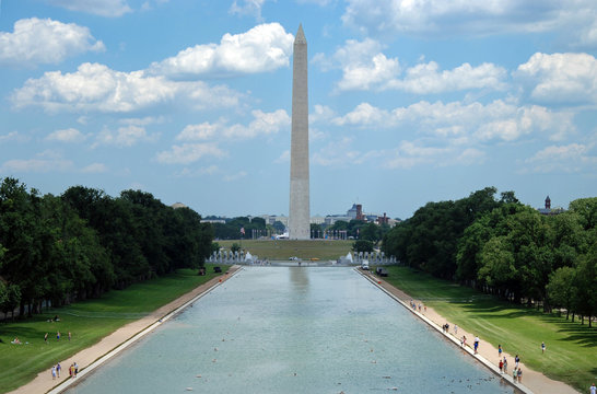 Washington Monument with reflecting pool