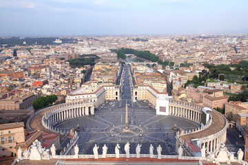 Rome - aerial view of Piazza San Pietro