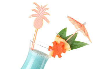 Tropical cocktail with pineapple decoration