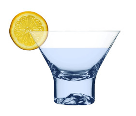 Blue martini cocktail