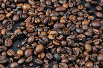 coffee granules on black table