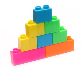Plastic bricks make a structure