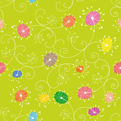Colorful floral seamless pattern wallpaper