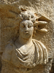 Obraz premium Ancient bas-relief in the amphitheater at Demre, Turkey
