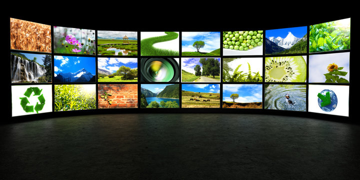 Several lightbox with blank space,Photo show of nature