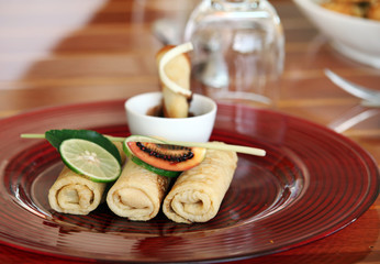 white spring roll