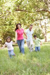 Fototapeta na wymiar Rodzina korzystających spacer w parku