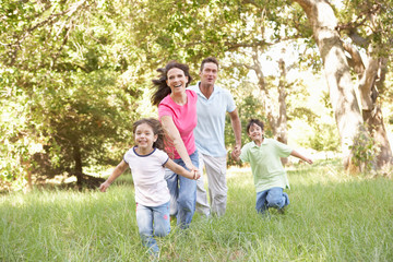 Family Enjoying Walk In Park