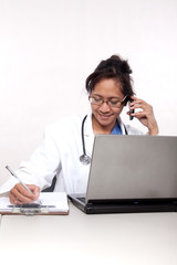 Confident asian doctor medical practitioner