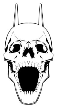 Demon skull. Vector horror illustration, isolated object