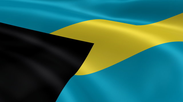 Bahamian flag in the wind. Part of a series.