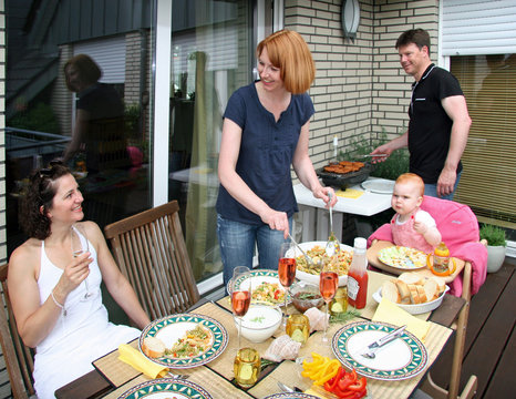 Grillfest Familie