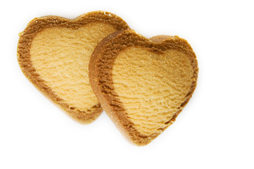 Two heart shaped biscuits