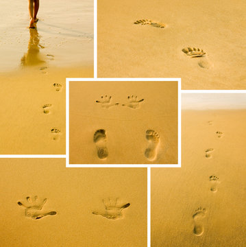 composition d'empreintes sur le sable