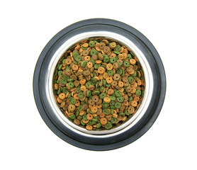 dry pet food in the bowl